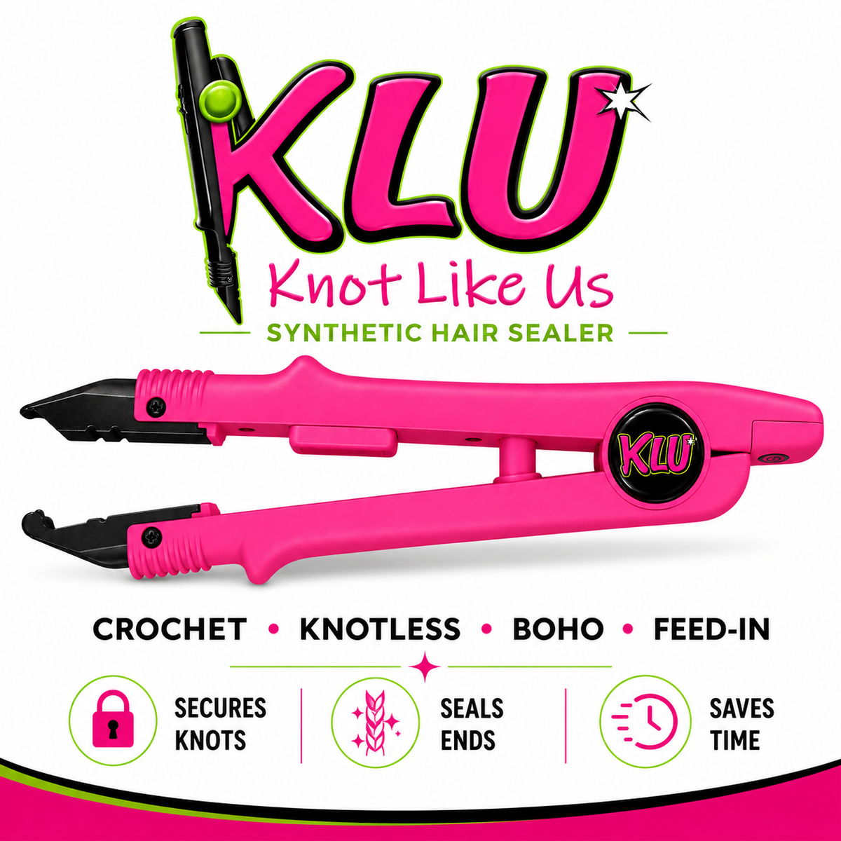 KLU Knot Like Us Braid Sealer for Synthetic Hair Protective Style - Crochet, Cornrows, Boho, Knotless Braids